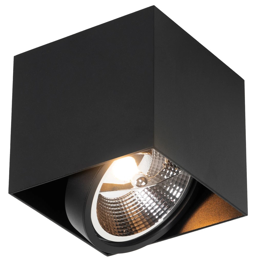 Design spotlámpa fekete négyzet AR111 - Box