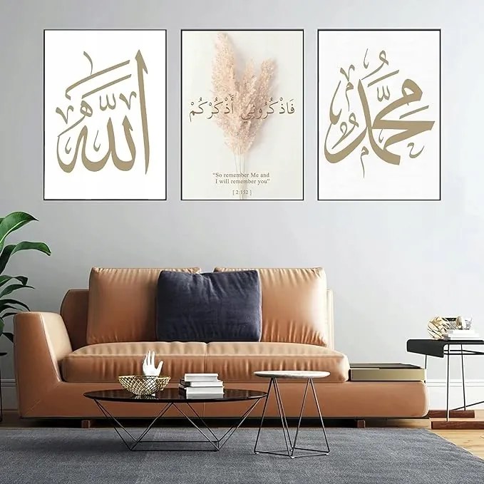 DW1OBR16 Iszlám vászonképek arab kalligráfia 30 x 40 cm Keret nélkül