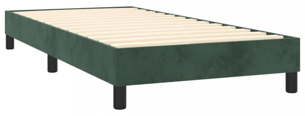 sötétzöld bársony ágykeret matrac nélkül 80 x 200 cm