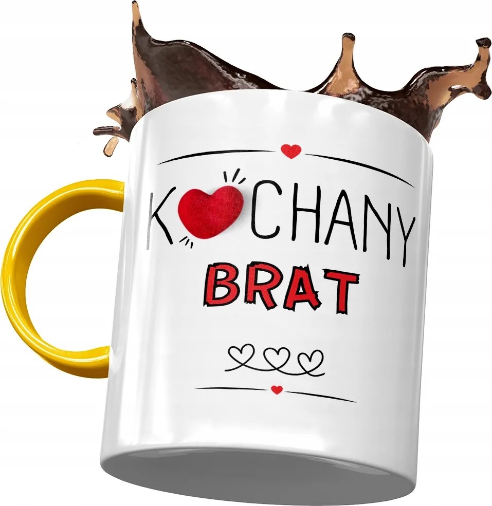 Sárga Bögre Testvérnek Születésnapra Ajándék Nyomtatott Fotóval