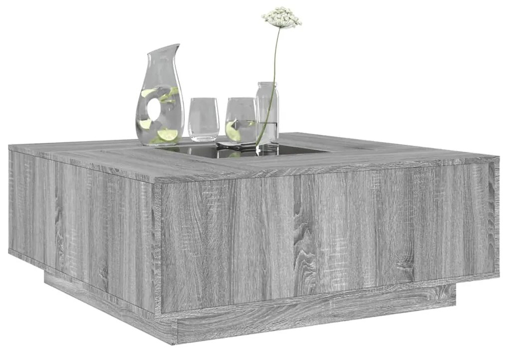 Sonoma végtelen hatású LED-es dohányzóasztal 100 x 100 x 40 cm