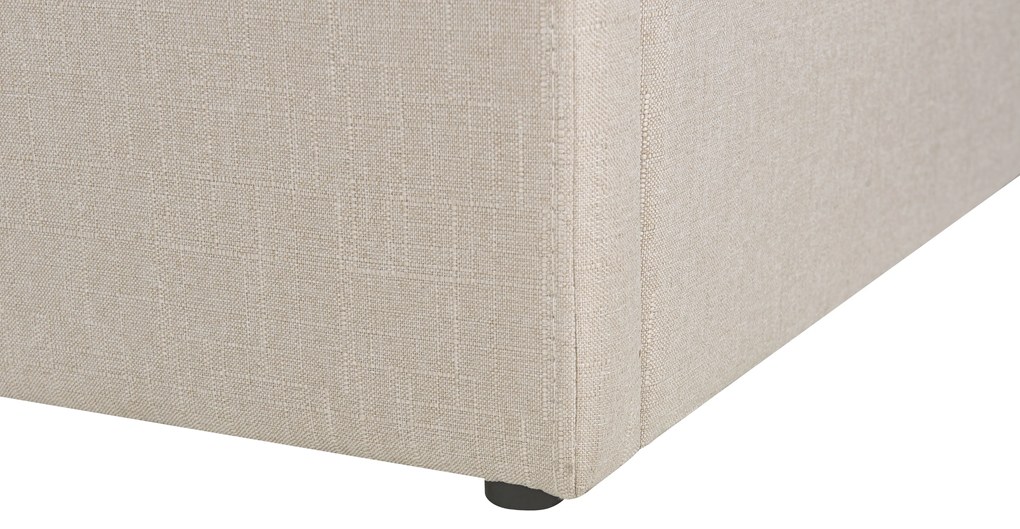 Fejtámla Nélküli Bézs Színű Minimalista Ágykeret 180 x 200 cm DINAN Beliani
