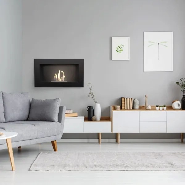 Beépíthető BIO kandalló GOLF 37,4x64,8 cm, 1 kW, fekete