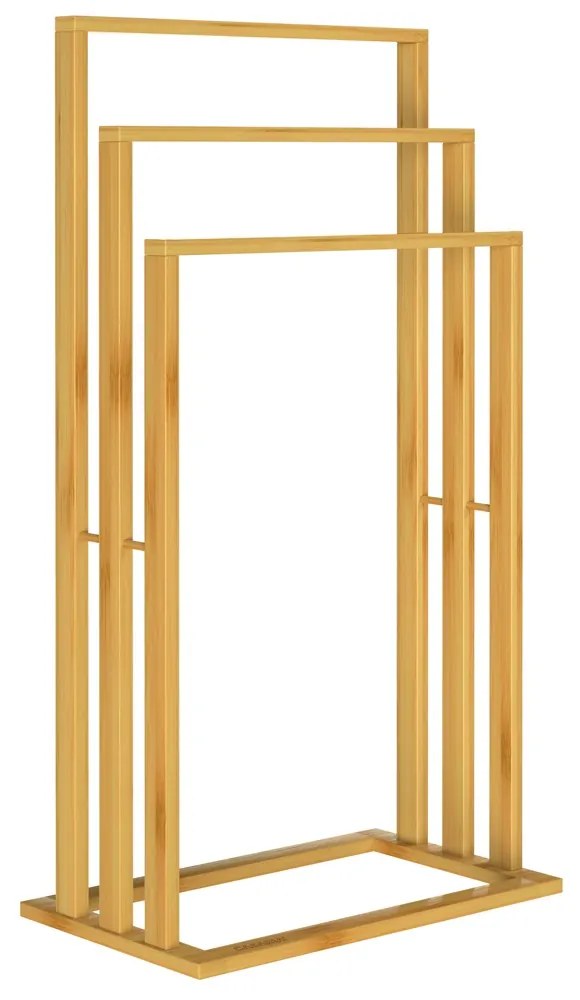 RUBBY bambusz törölközőtartó, 40x24x82cm, barna Casaria