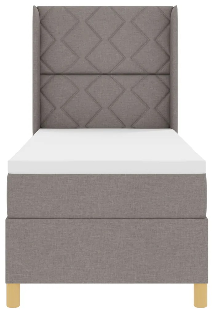 Boxspring Ágy Matraccal és LED-del Taupe 80x200 cm Szövet
