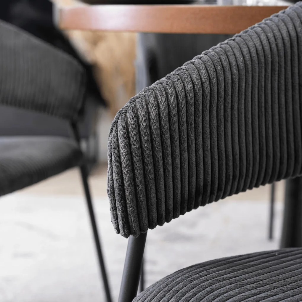 Étkezőgarnitúra: 100 cm asztal dió / fekete színkombinációban + 4 db fekete szék – LINO / TINKA