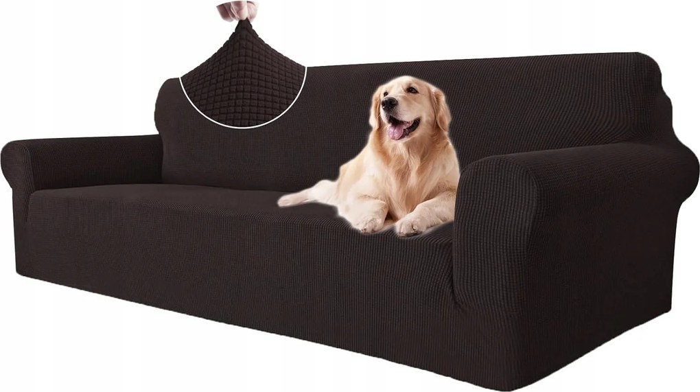 Ystyle Nyújtható Kanapé Huzat 4 személyes Szín Fekete/Kávévédő