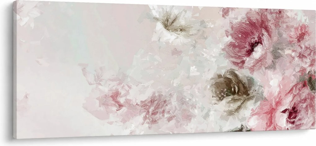 Kép - Festés rózsaszín virágok (120x50 cm)