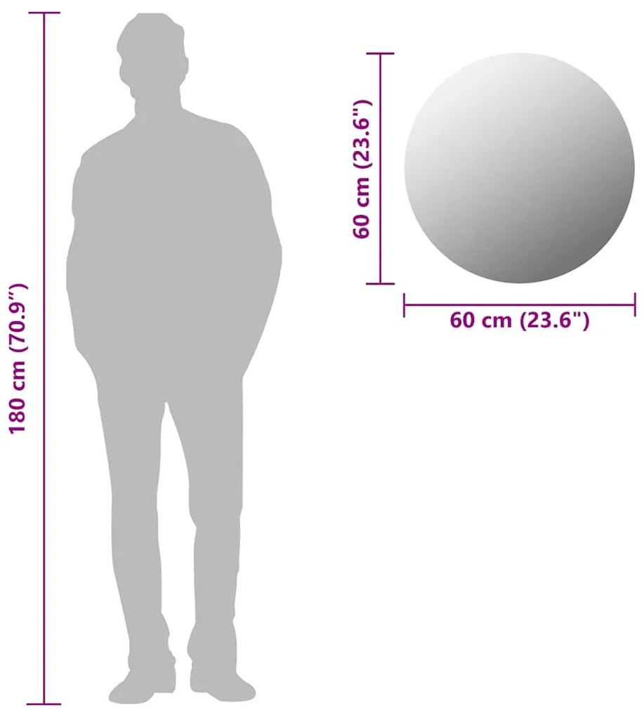 kör alakú tükör 60 cm