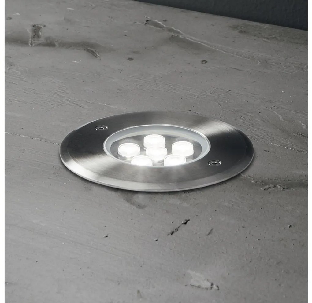 Ideal Lux - LED Taposólámpa FLOOR LED/6W/230V átm. 12 cm CRI 90 IP67 króm