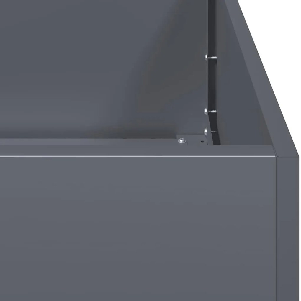 antracitszürke acél növénytartó 80x80x30 cm