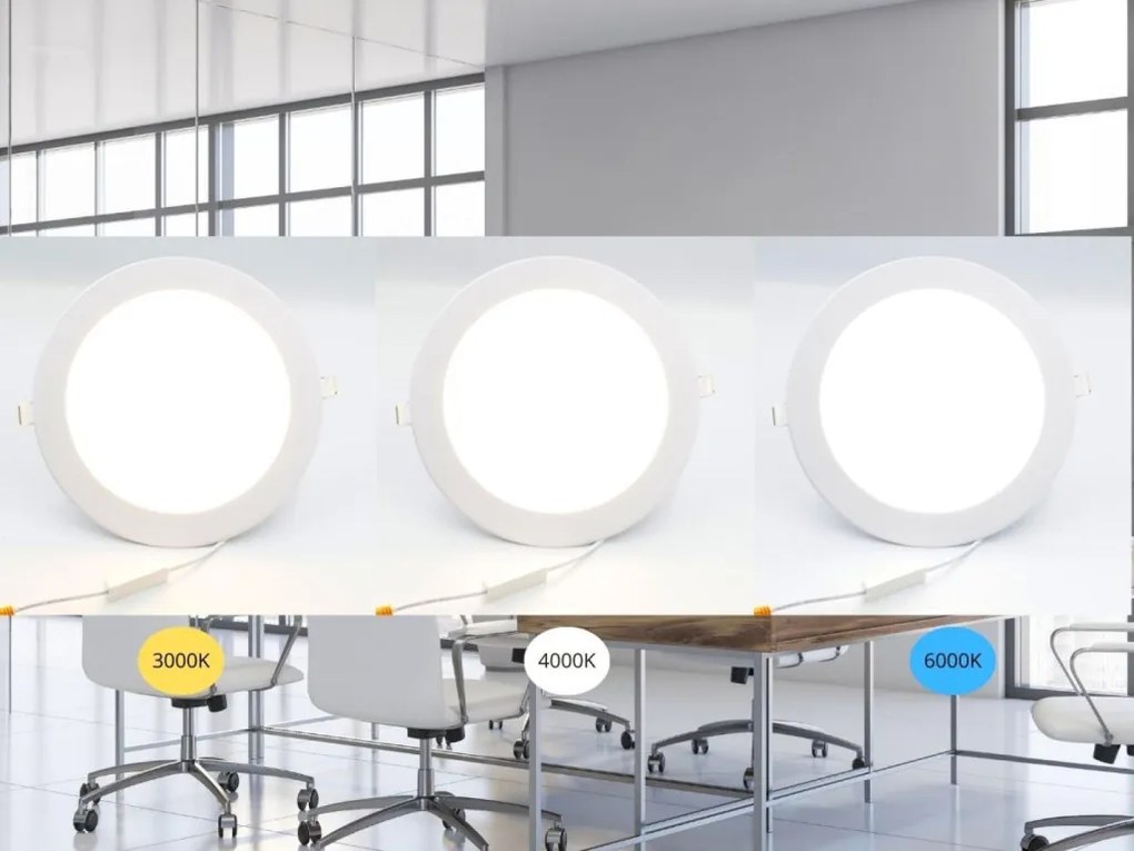 LED beépített panel 18W / PR / SMD / 3000K - 4000K - 6000K / WH - LPL134