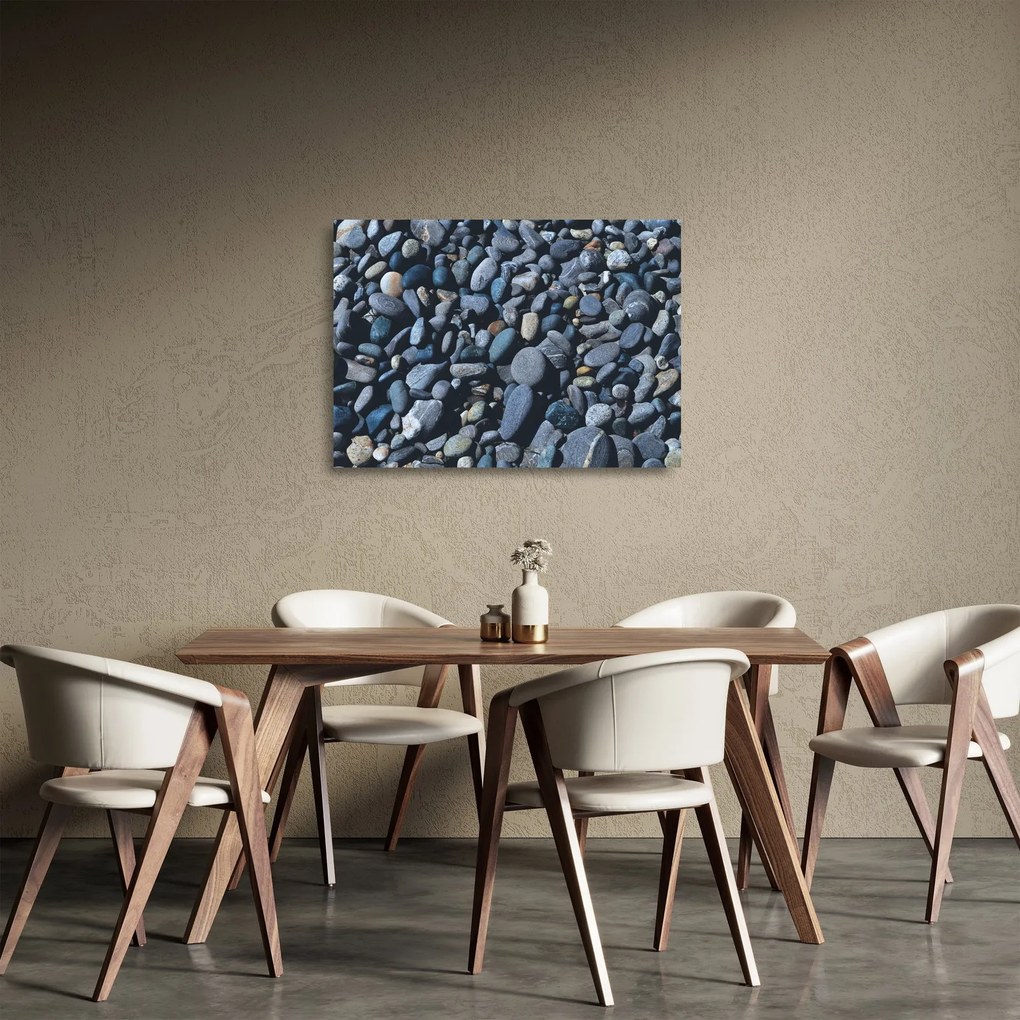 Kavicsos kép (üvegen) (70x50 cm)