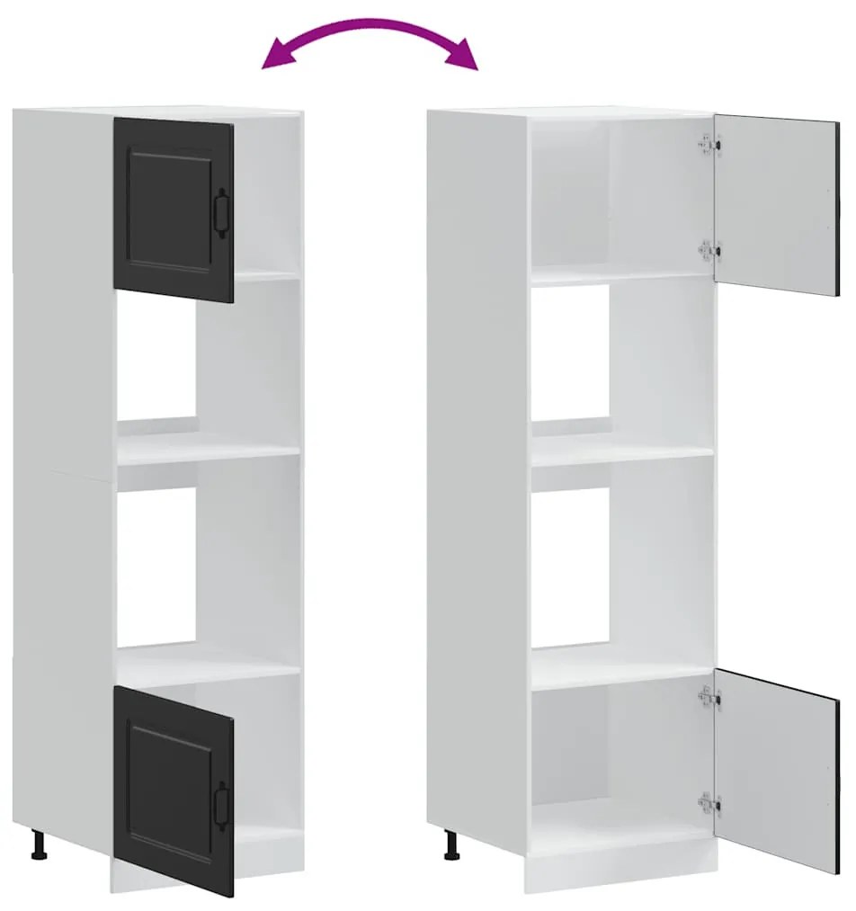 Kalmar 2 db fekete színű szerelt fa sütőszekrények