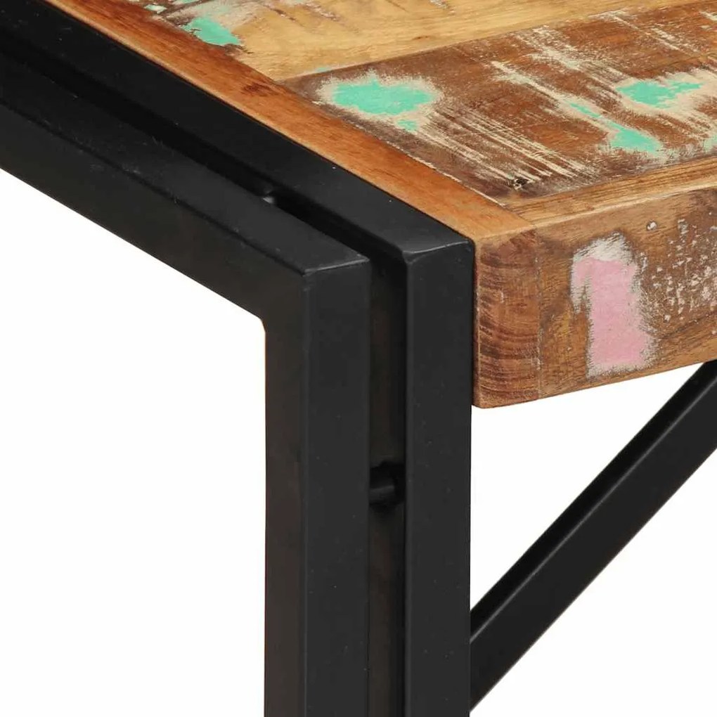 Többszínű tömör újrahasznosított fa dohányzóasztal 80x40x35 cm