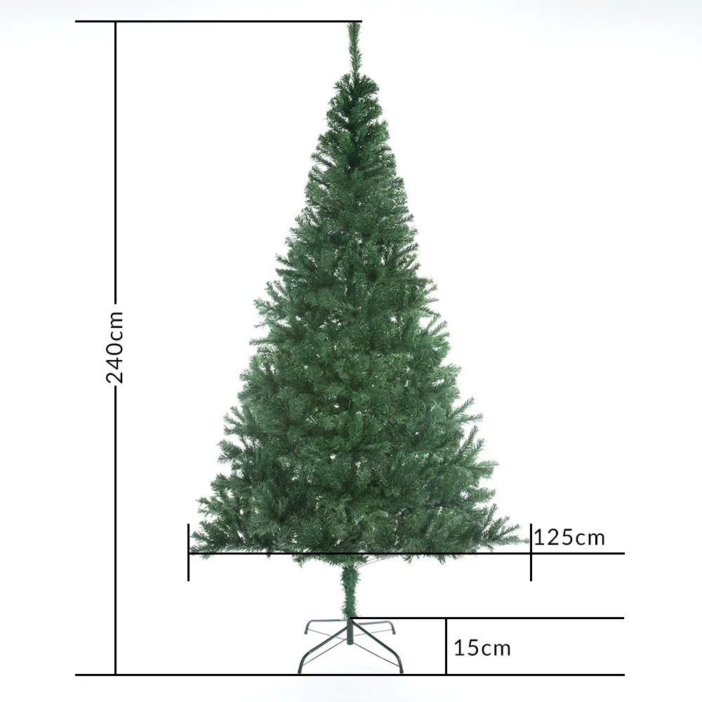 Casaria® Műkarácsonyfa 240cm + állvány - zöld