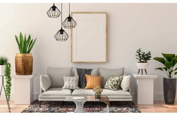 Csillár zsinóron CEED 3xE27/60W/230V fekete