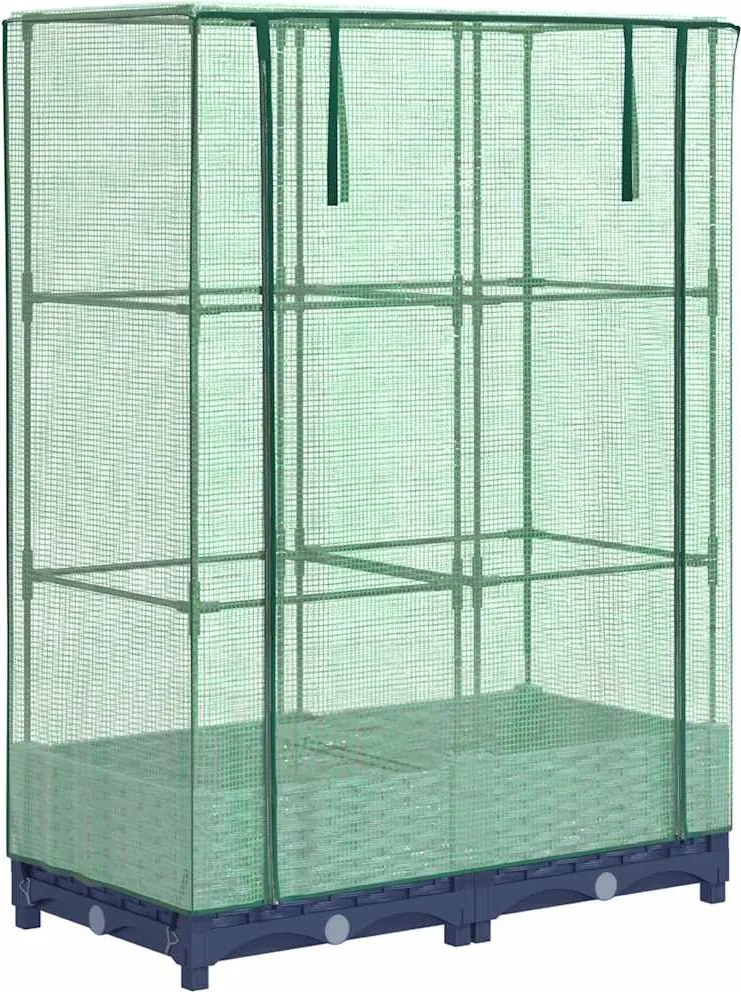 vidaXL rattan megjelenésű magaságyás melegháztakaróval 80x40x123 cm