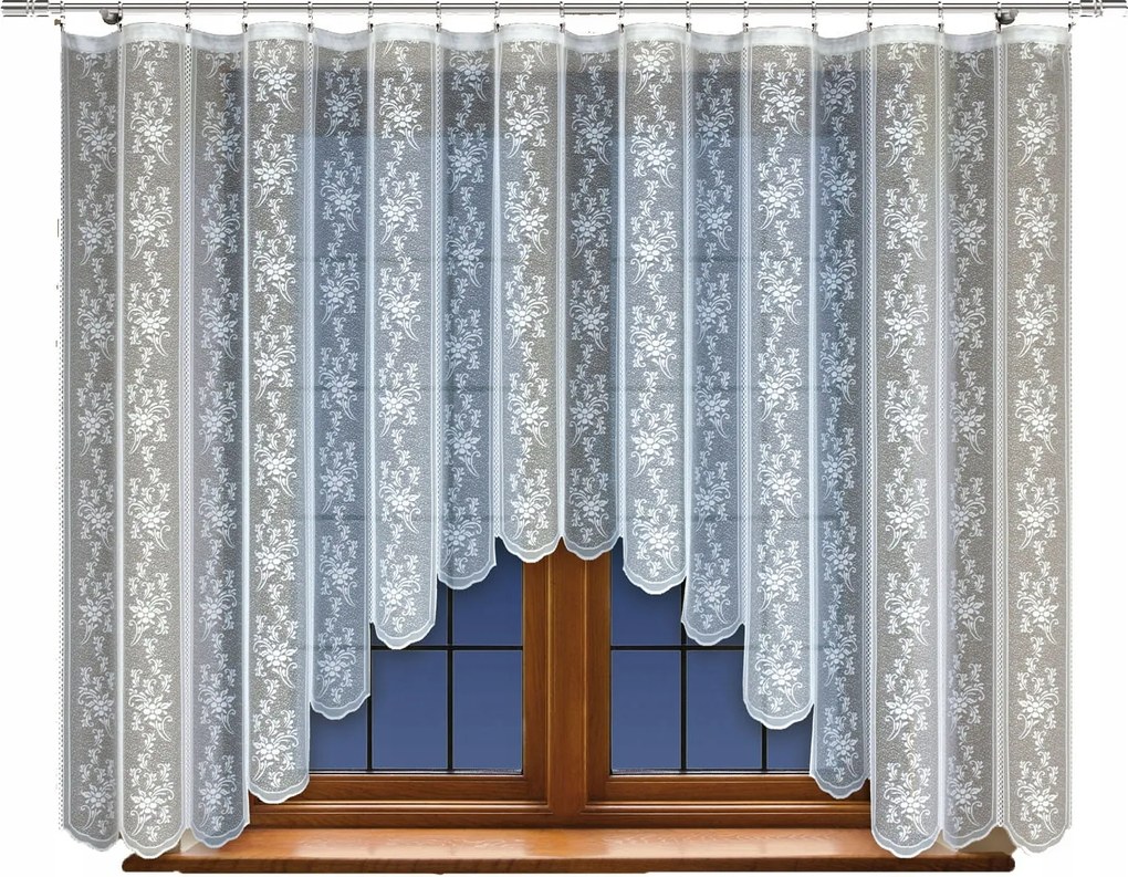 Mg Függöny 24892 Fehér Ív 310X90 kész szalaggal