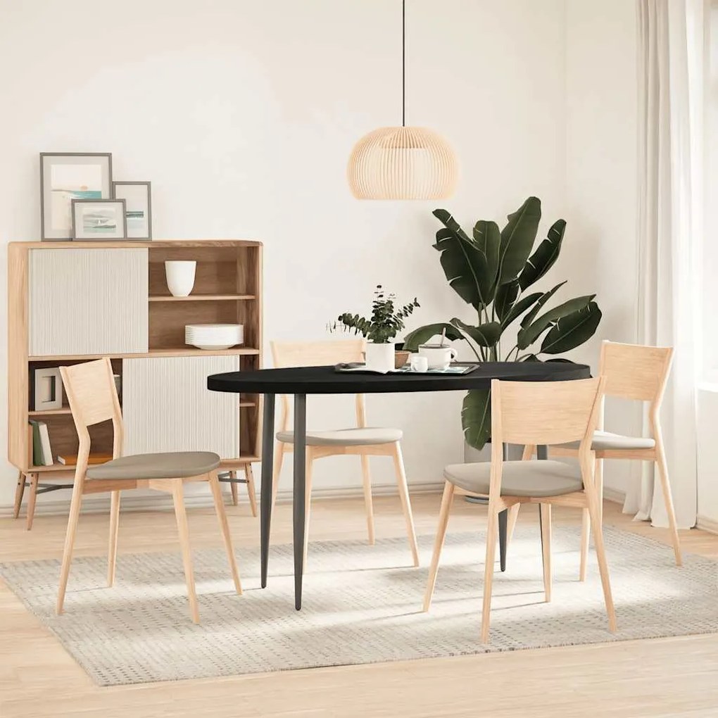 sötétbarna tömör akácfa ovális alakú asztallap 140 x 60 x 4 cm