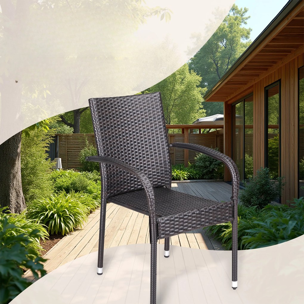 Deuba Comfort rattan székek 4 darabos - barna