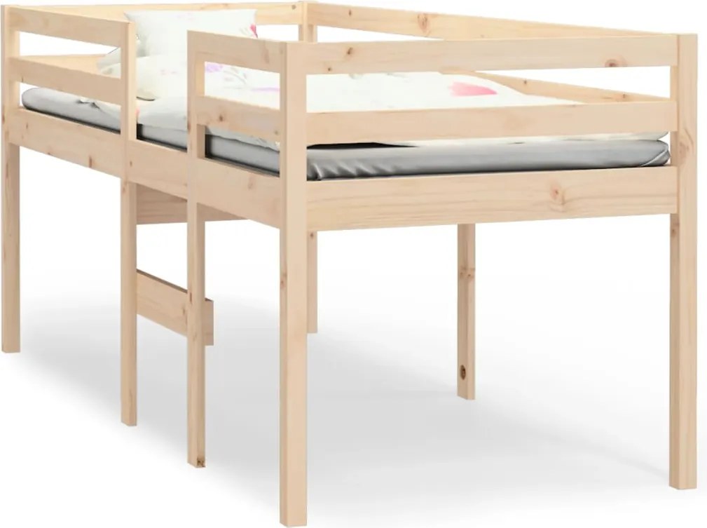 vidaXL tömör fenyőfa magasított ágy 90 x 200 cm