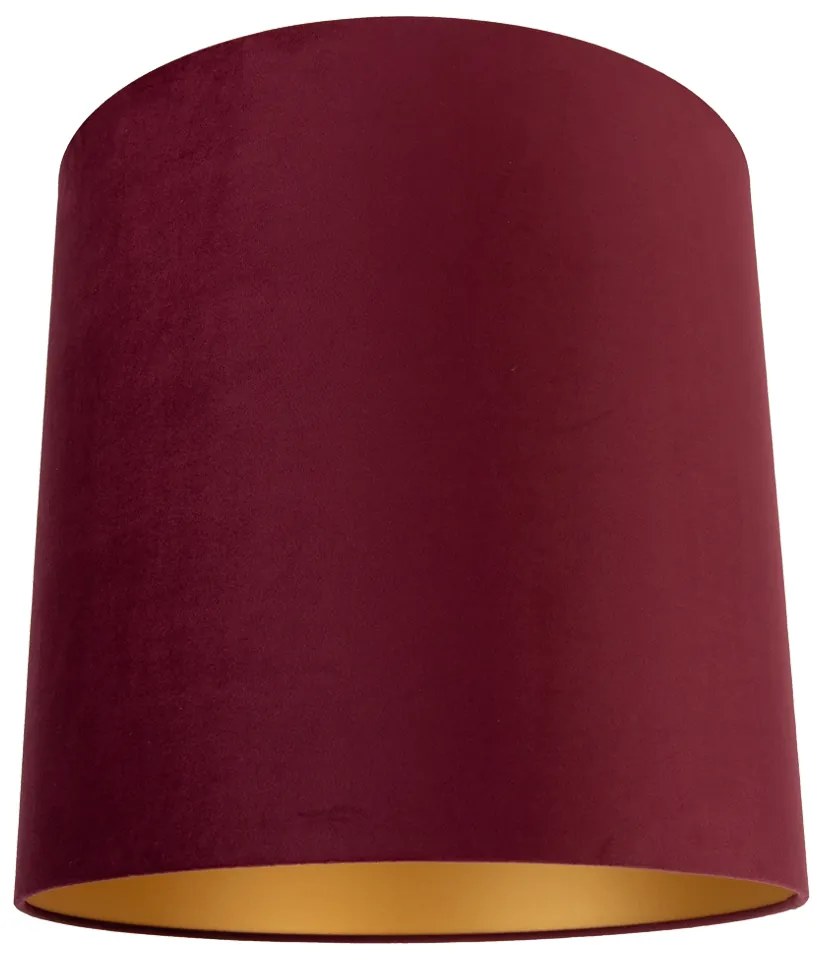Bársony lámpaernyő piros 40/40/40 arany belsővel