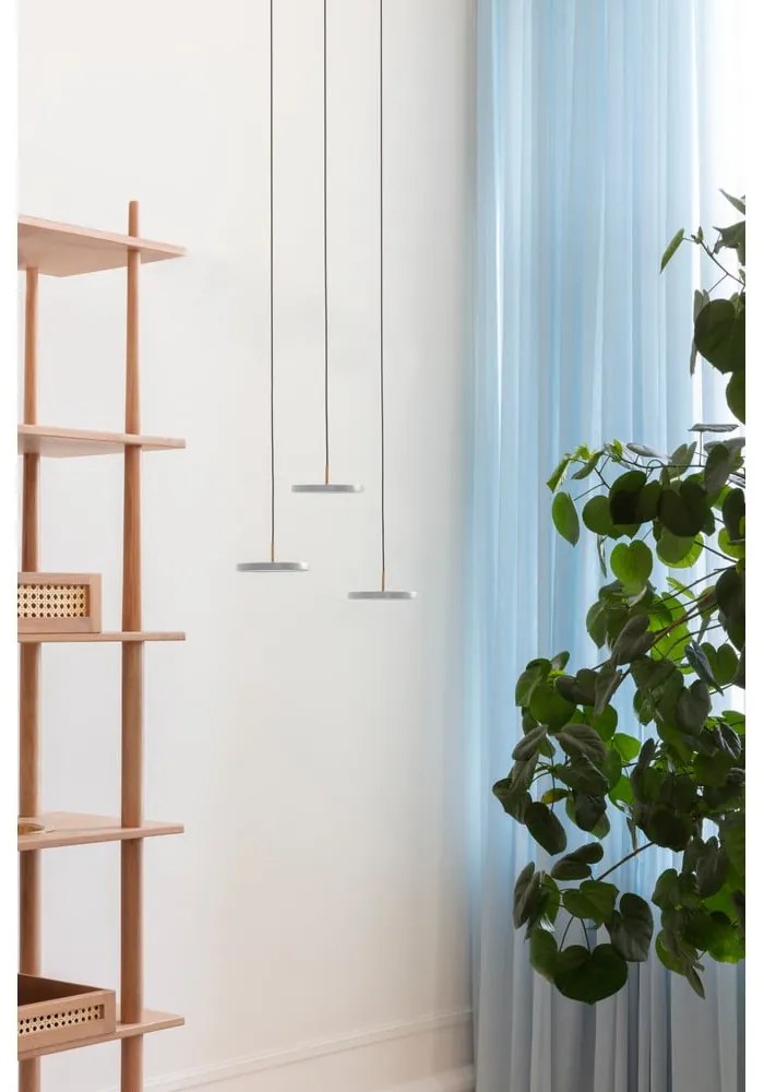 Világosszürke LED függőlámpa fém búrával ø 15 cm Asteria Micro – UMAGE