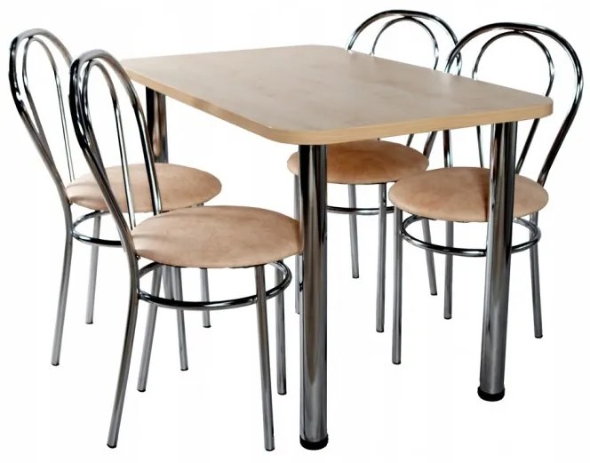Nizza 4 személyes étkezőszett 120 x 70cm, Sonoma 4 étkezőszékkel N