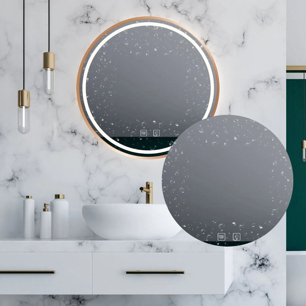 LED Tükör 90cm MMJ BRUSH ROSE GOLD