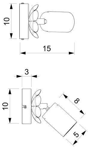 Fali spotlámpa FLOWER 1xGU10/8W/230V matt króm