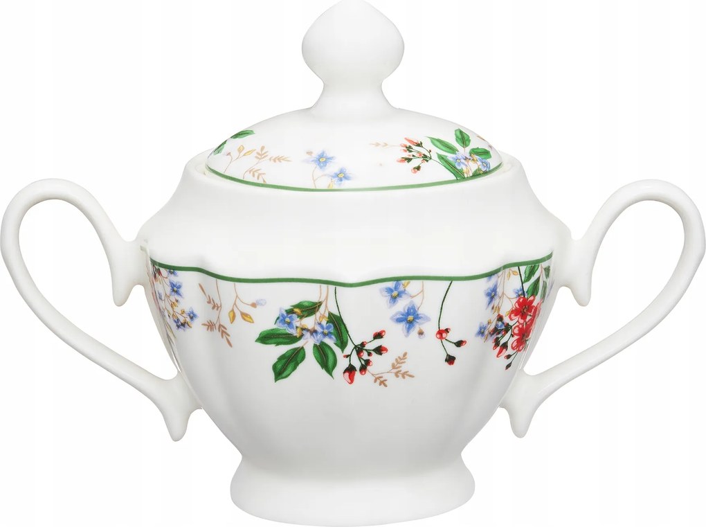 Cukortartó Rosalia Fedéllel, Virágos Porcelán Motívummal Ambition