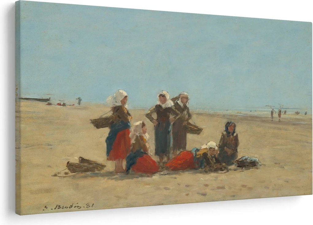 Kép - Eugène Boudin, Women on the Beach at Berck, reprodukciók (90x60 cm)