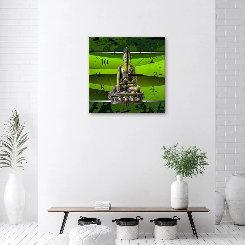Gario Falióra Buddha zöldello növények között Méret: 80 x 80 cm