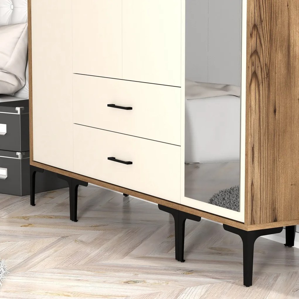 Kumsal gardróbszekrény, dió-krém, 160 cm – TR845HCT5496