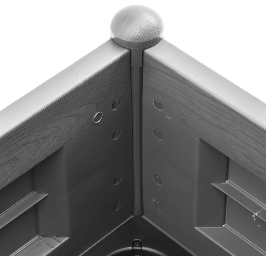 Kőszürke kerti PP magaságyás 100 x 43 x 35 cm