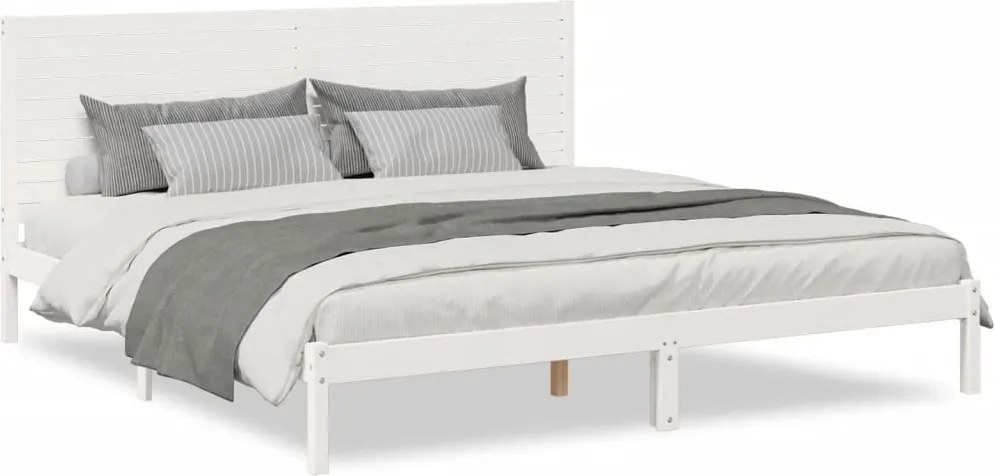vidaXL fehér tömör fa extra hosszú ágykeret matrac nélkül 200 x 210 cm