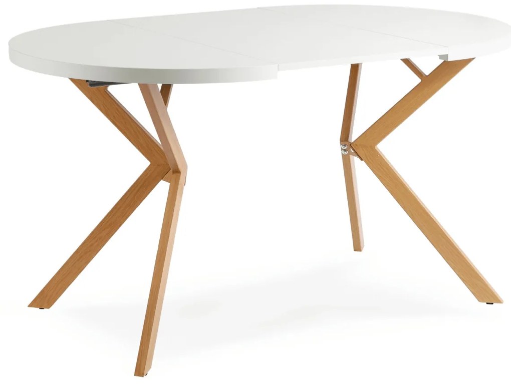 Bővíthető Étkezőasztal Fehér/Tölgy Színben. DORIAN 80-160 cm