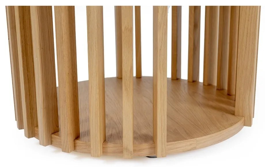 Drum tölgyfa tárolóasztal, ø 53 cm - Woodman