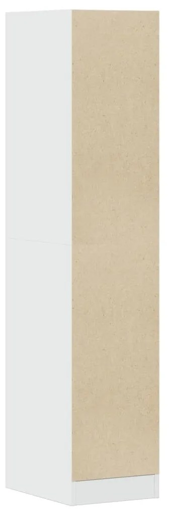 magasfényű fehér szerelt fa patikaszekrény 30 x 41 x 144,5 cm