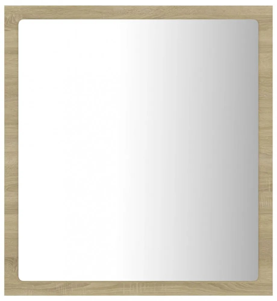 sonoma tölgy akril LED-es fürdőszobai tükör 40x8,5x37 cm