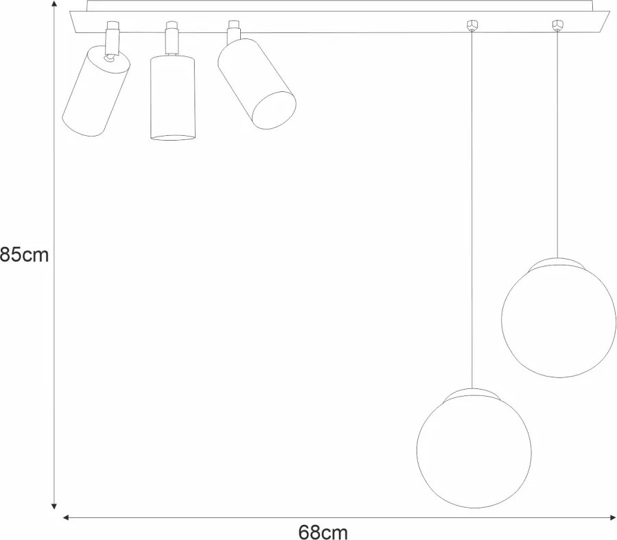 KAJA K-4138 ALBIO Fekete Színű Mennyezeti Lámpa 3+2xGU10 + E14 10W IP20