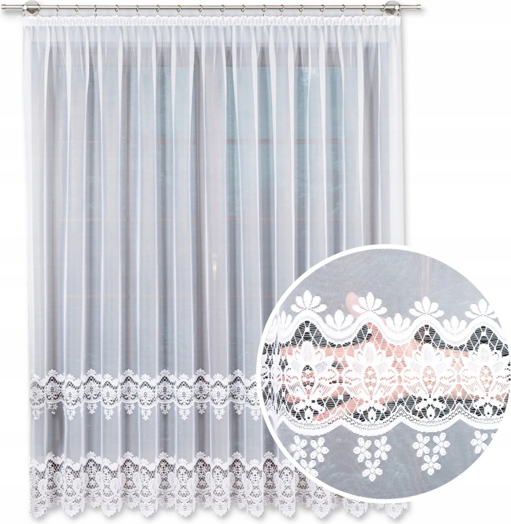 Függöny méteráru Hosszú 250cm Fehér Függöny a szobába