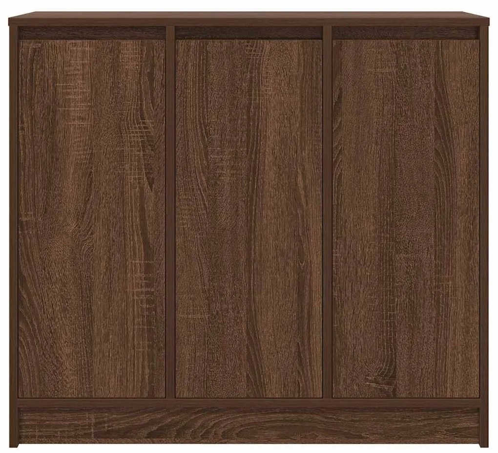 barna tölgy színű szerelt fa tálalószekrény 85x34x76 cm