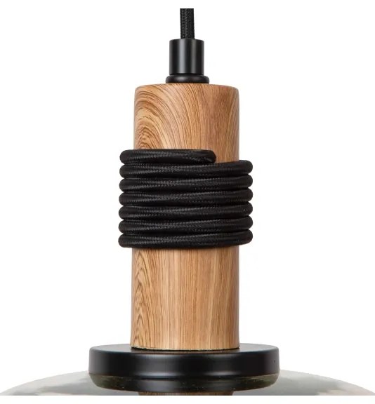 Lucide 45408/22/62 - Csillár zsinóron ILONA 1xE27/40W/230V átm. 22 cm fekete/bézs