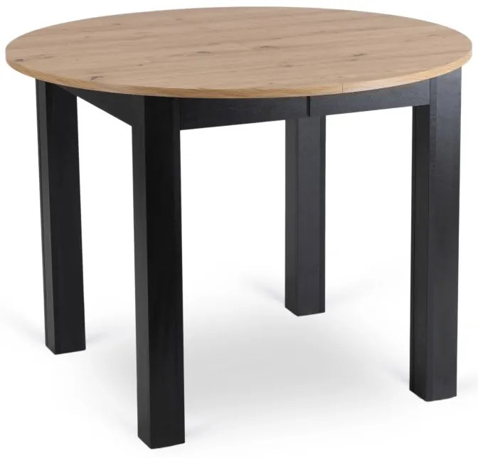 Étkezőszett HARRY asztal 102–142 cm artisan tölgy/fekete + 4 PERU szék bézs