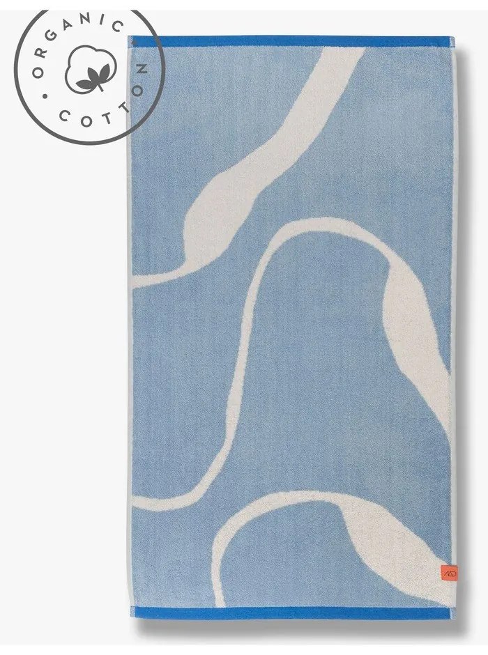 Fehér-kék bio pamut törölköző szett 2 db-os 50x90 cm Nova Arte – Mette Ditmer Denmark