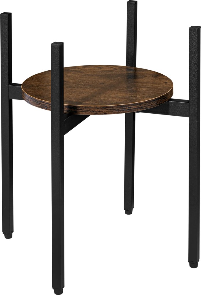 Kerek virágtartó állvány TAYLOR ⌀ 32 cm, rusztikus barna/fekete