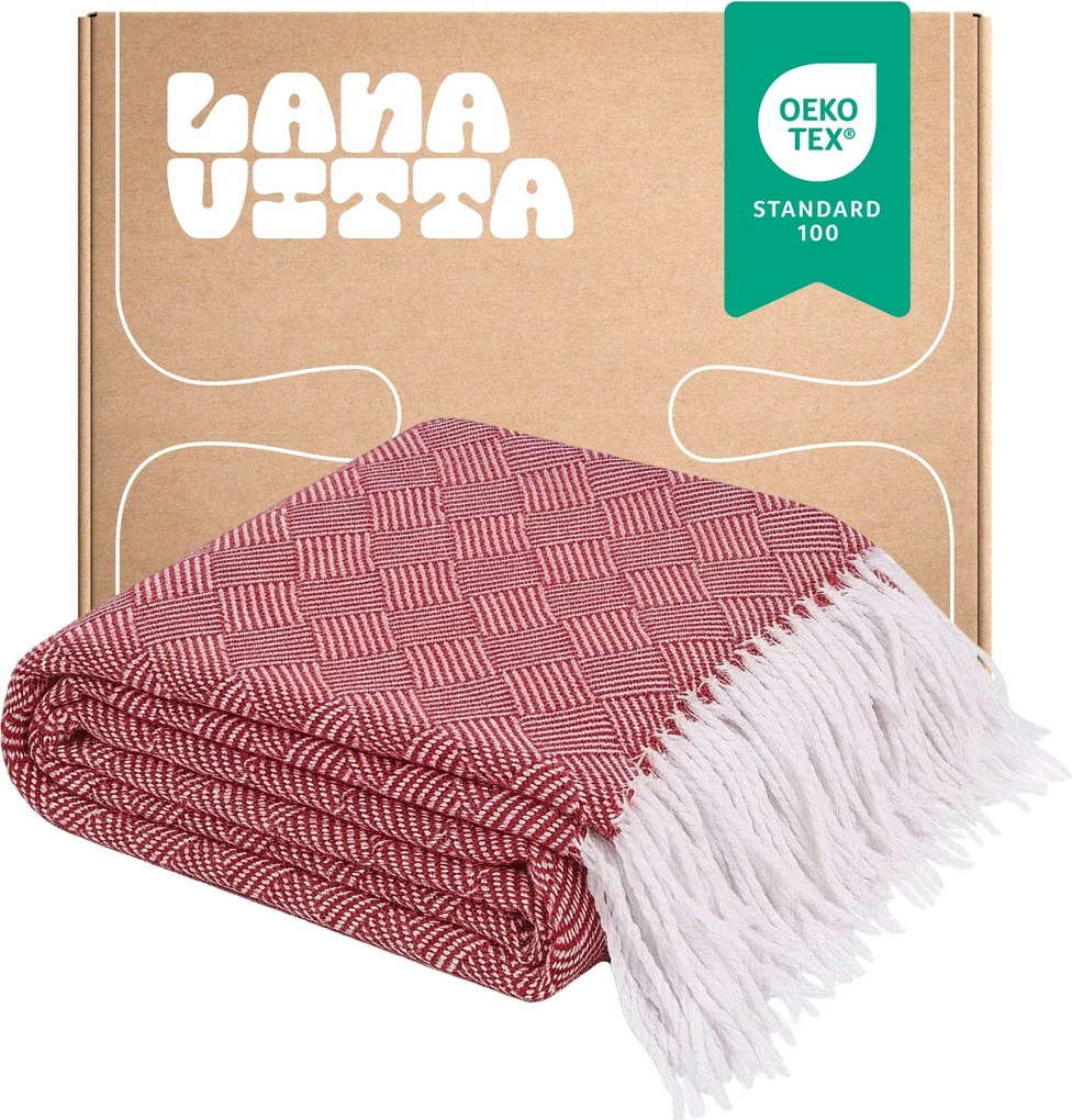Pamut takaró "Laminált" ágytakaró Pléd Piros 140х200 cm