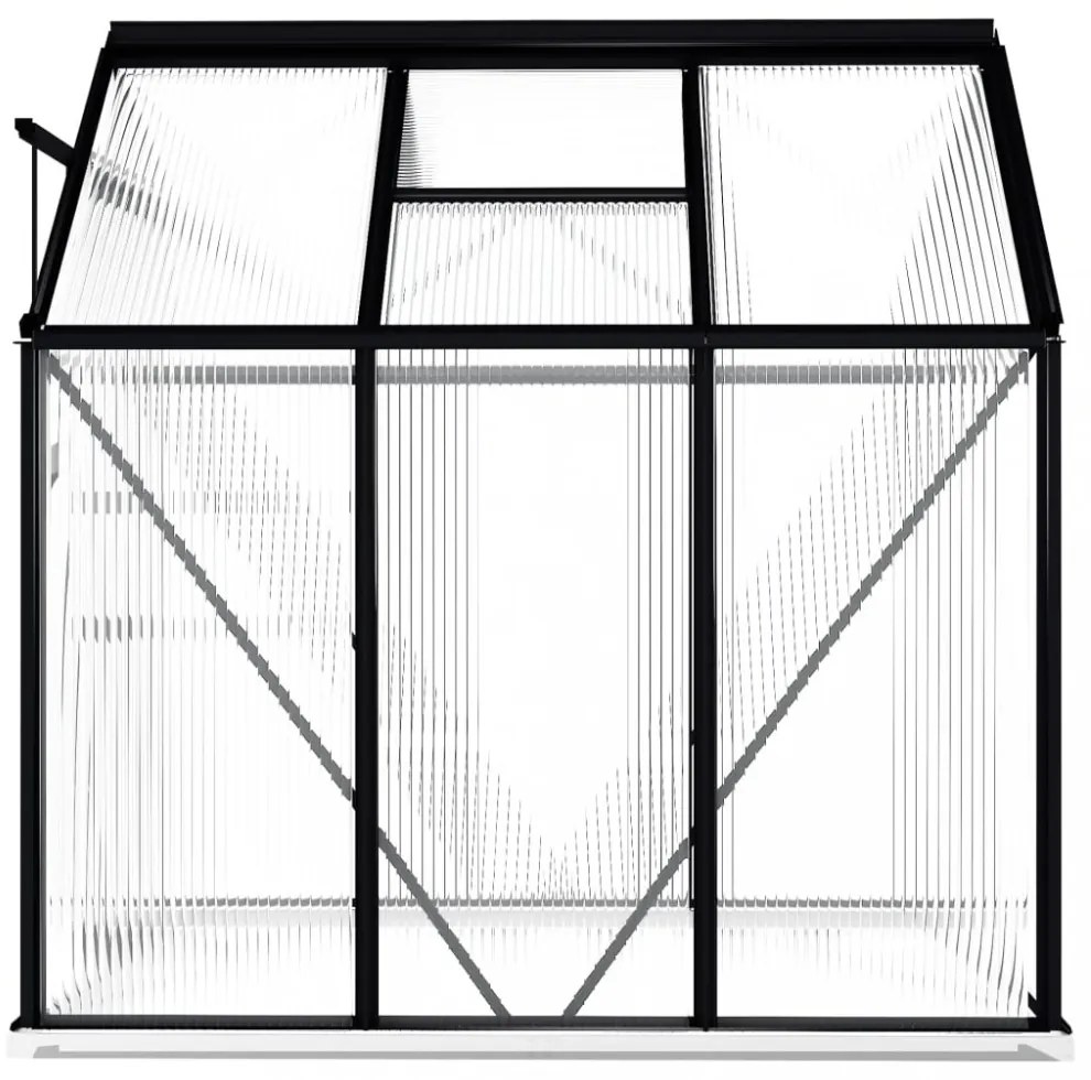 vidaXL antracitszürke melegház alumíniumalapzattal 3,61 m²